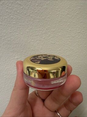 Tatcha Red Camellia lip balm, used